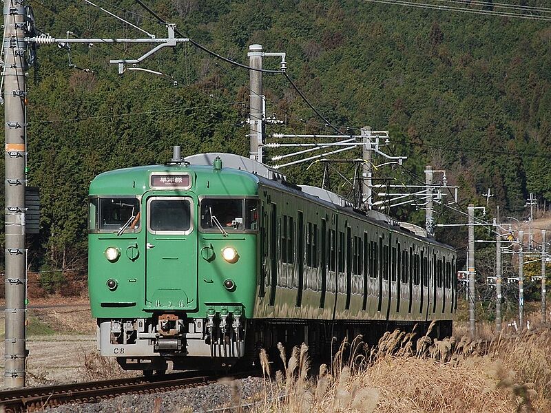 ファイル:JR West series 113 5700 subset running between Mikumo and Kibukawa.jpg